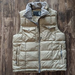 Men's khaki feather/down vest Sz M